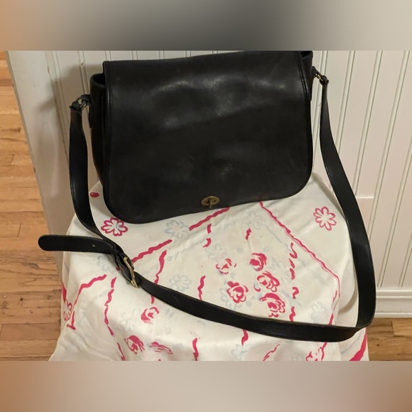 Vintage Coach Ranch Bag Black Glove Tanned Leather USA 9852 Rare - Picture 5 of 7